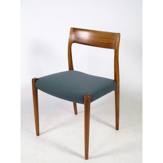Image 1 of Set van 6 vintage palissander eetkamerstoelen model 77 door Niels O. Møller voor J.L Møllers Møbelfabrik, 1960