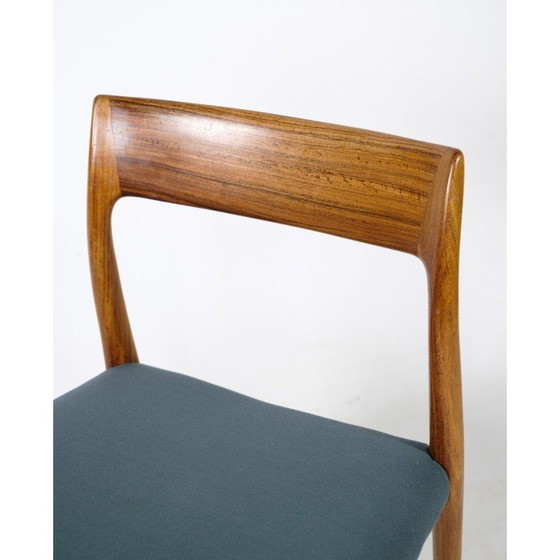 Image 1 of Set van 6 vintage palissander eetkamerstoelen model 77 door Niels O. Møller voor J.L Møllers Møbelfabrik, 1960