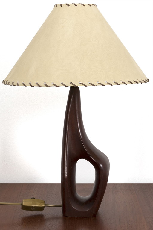 Vintage teak tafellampje