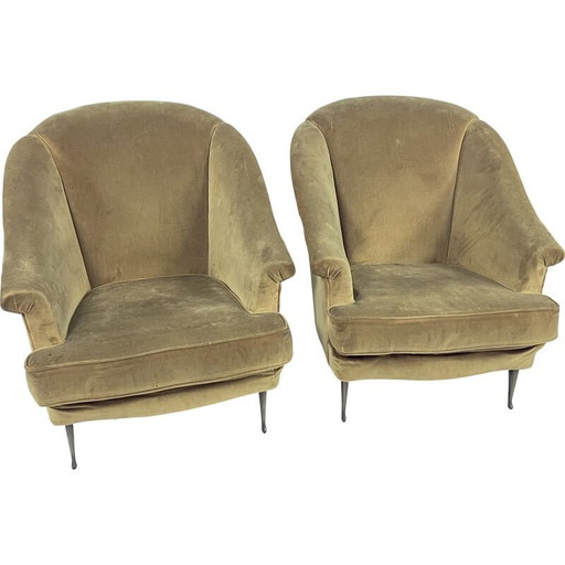Paar vintage fauteuils van Isa Bergamo, Italië 1950