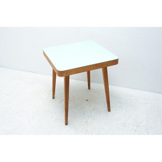 Image 1 of Vintage beukenhouten bijzettafel, Tsjecho-Slowakije 1960