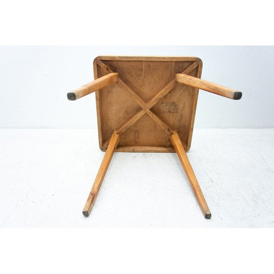 Image 1 of Vintage beukenhouten bijzettafel, Tsjecho-Slowakije 1960