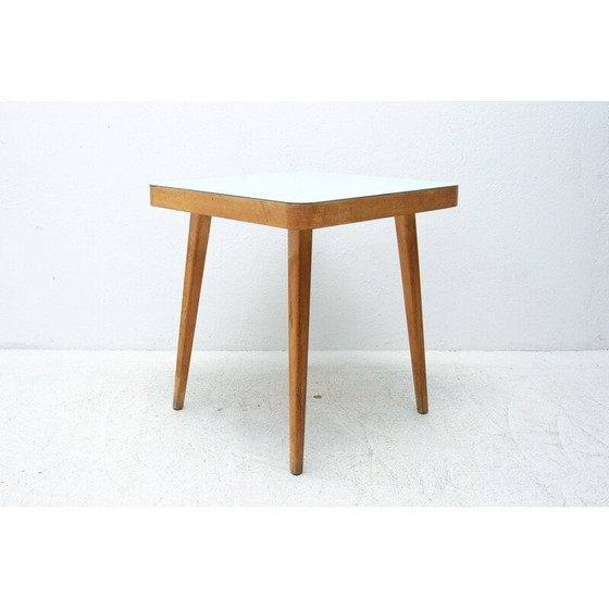 Image 1 of Vintage beukenhouten bijzettafel, Tsjecho-Slowakije 1960
