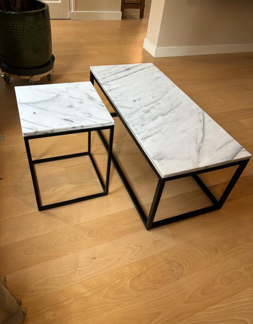 Zuiver Salontafel Marble + Bijzettafel