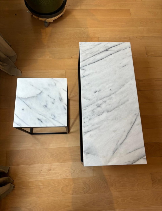 Image 1 of Zuiver Salontafel Marble + Bijzettafel