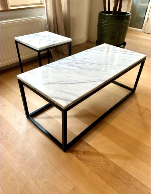 Zuiver Salontafel Marble + Bijzettafel