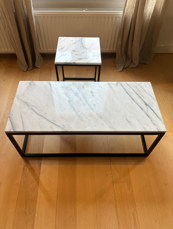 Image 1 of Zuiver Salontafel Marble + Bijzettafel