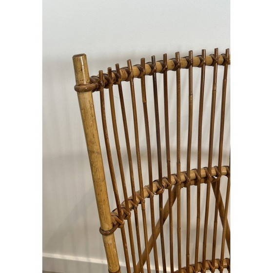 Image 1 of Paar hoge vintage rotan fauteuils, Frankrijk 1950