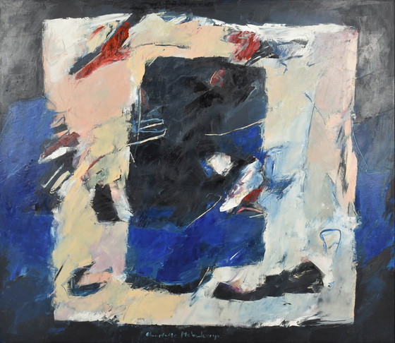 Image 1 of Charlotte Molenkamp (1955) - Abstract - olieverf op doek (140 x 160) - afmetigen met lijst  143 x 164 cm - Goede staat 