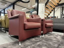 2 Leolux Paian fauteuils rood leer 