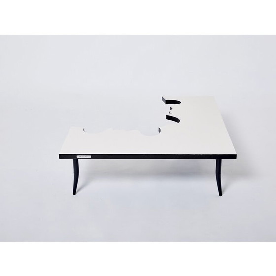 Image 1 of Vintage salontafel in ijzer en hout van Jean Marais voor Poltrona, Italië 1972