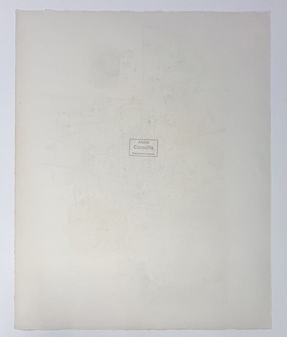 Image 1 of Gesigneerd; Guillaume Corneille Paysage Minéralogique, 1960 - Pièce Unique Lithographie Aquarellée À La Main