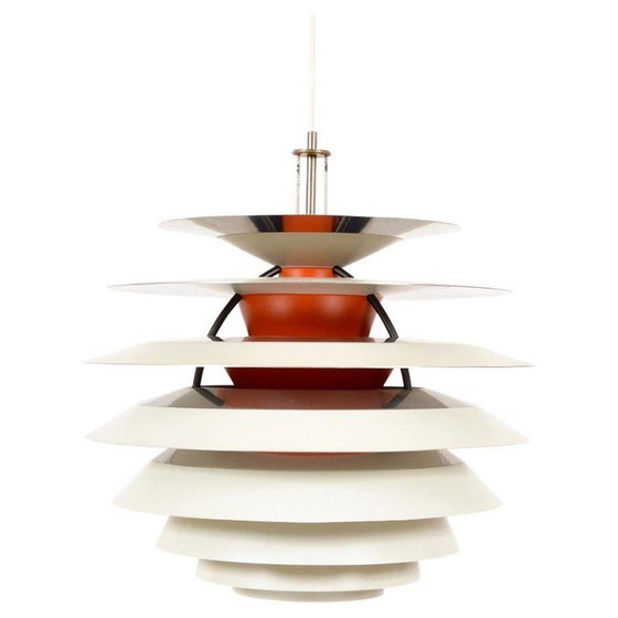 Image 1 of Vintage Kontrast hanglamp in geborsteld aluminium van Poul Henningsen voor Louis Poulsen, Denemarken 1960