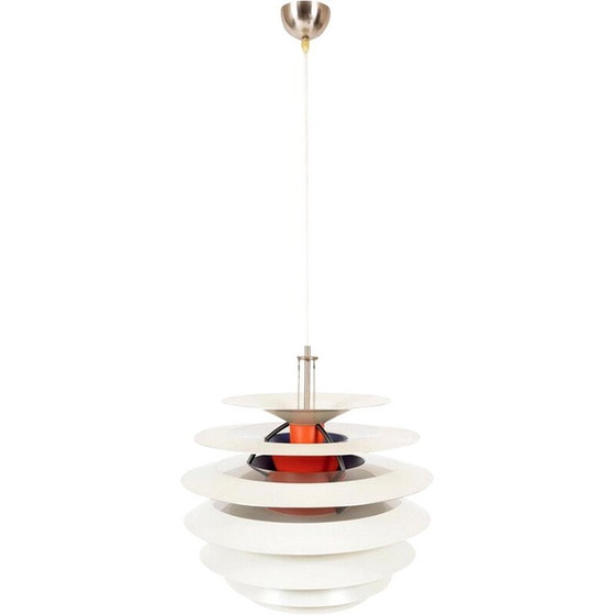 Image 1 of Vintage Kontrast hanglamp in geborsteld aluminium van Poul Henningsen voor Louis Poulsen, Denemarken 1960