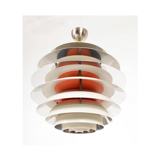 Image 1 of Vintage Kontrast hanglamp in geborsteld aluminium van Poul Henningsen voor Louis Poulsen, Denemarken 1960