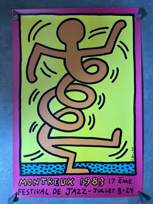 Keith Haring Montreux Jazz Festival Poster Streetart Warhol Basquiat Pink Edit