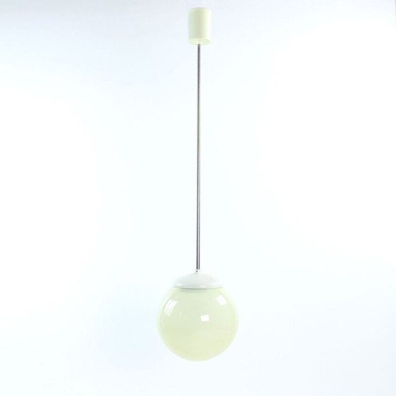Image 1 of Vintage hanglamp in crème opaline van Elektrosvit, Tsjecho-Slowakije 1950
