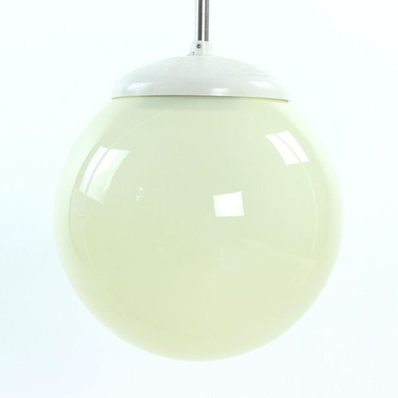 Image 1 of Vintage hanglamp in crème opaline van Elektrosvit, Tsjecho-Slowakije 1950