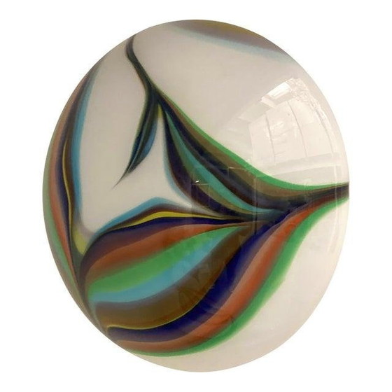 Image 1 of Hedendaagse Veelkleurig Riet Wit Murano Glas Wandarmatuur Lot Van 2