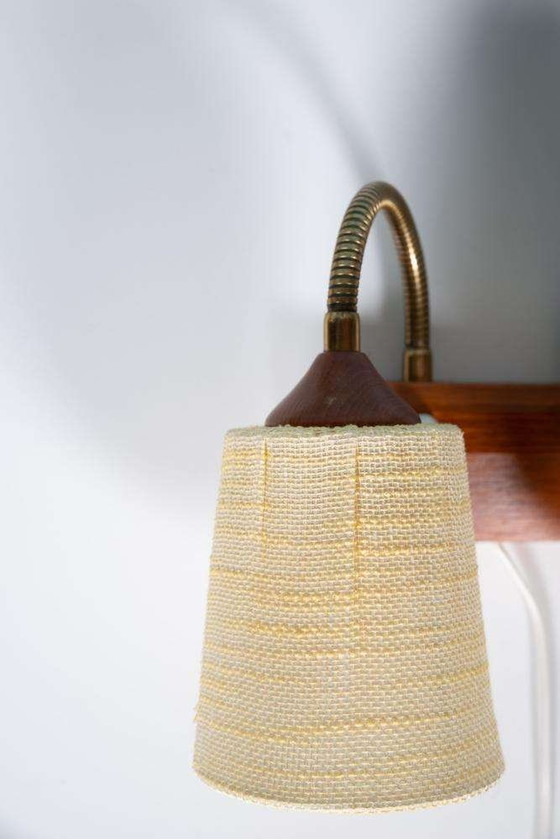 Image 1 of Vintage teakhouten wandlamp bedside wall lamp Sweden 60s