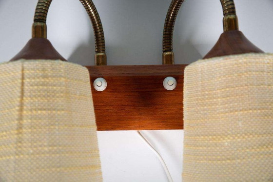 Image 1 of Vintage teakhouten wandlamp bedside wall lamp Sweden 60s