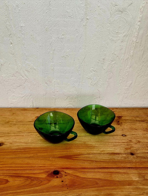 Set van 2 grote vintage groene Vereco-bekers