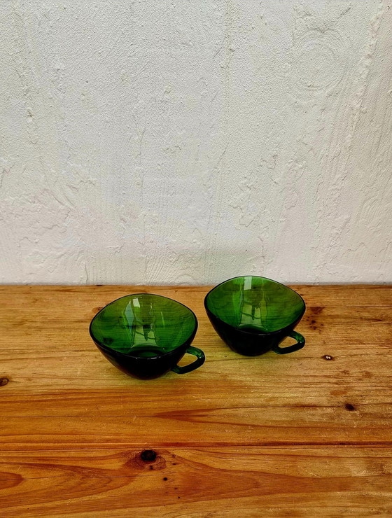 Image 1 of Set van 2 grote vintage groene Vereco-bekers