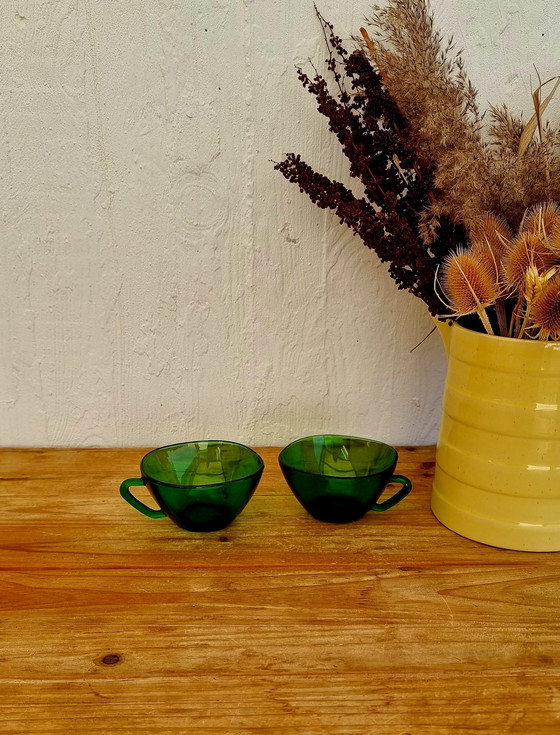 Image 1 of Set van 2 grote vintage groene Vereco-bekers