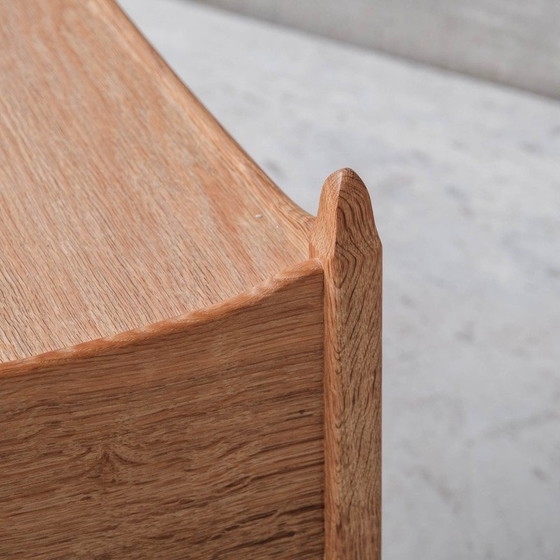 Image 1 of Paar vintage eiken en messing nachtkastjes, Denemarken 1960