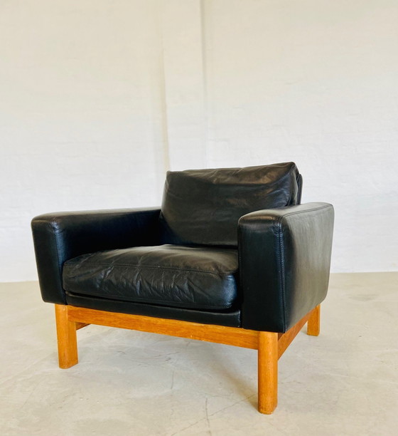 Image 1 of Vintage Mid Century Poul M. Volther Leer en Eiken Clubfauteuil 1960,S