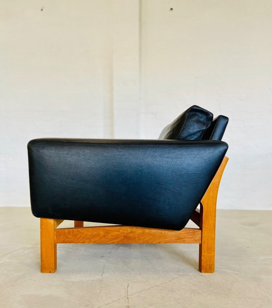 Image 1 of Vintage Mid Century Poul M. Volther Leer en Eiken Clubfauteuil 1960,S