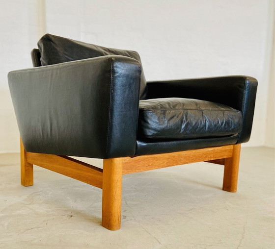 Image 1 of Vintage Mid Century Poul M. Volther Leer en Eiken Clubfauteuil 1960,S