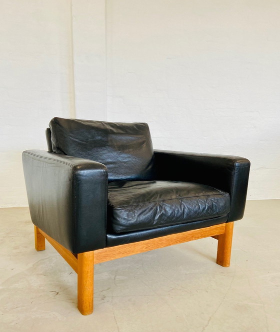 Image 1 of Vintage Mid Century Poul M. Volther Leer en Eiken Clubfauteuil 1960,S