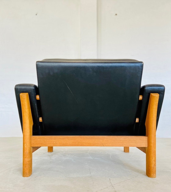 Image 1 of Vintage Mid Century Poul M. Volther Leer en Eiken Clubfauteuil 1960,S