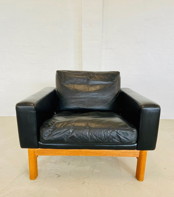 Image 1 of Vintage Mid Century Poul M. Volther Leer en Eiken Clubfauteuil 1960,S