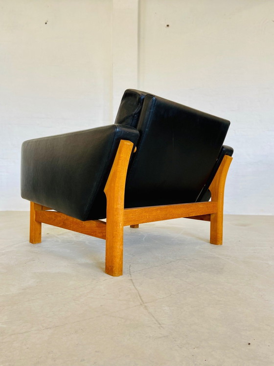 Image 1 of Vintage Mid Century Poul M. Volther Leer en Eiken Clubfauteuil 1960,S