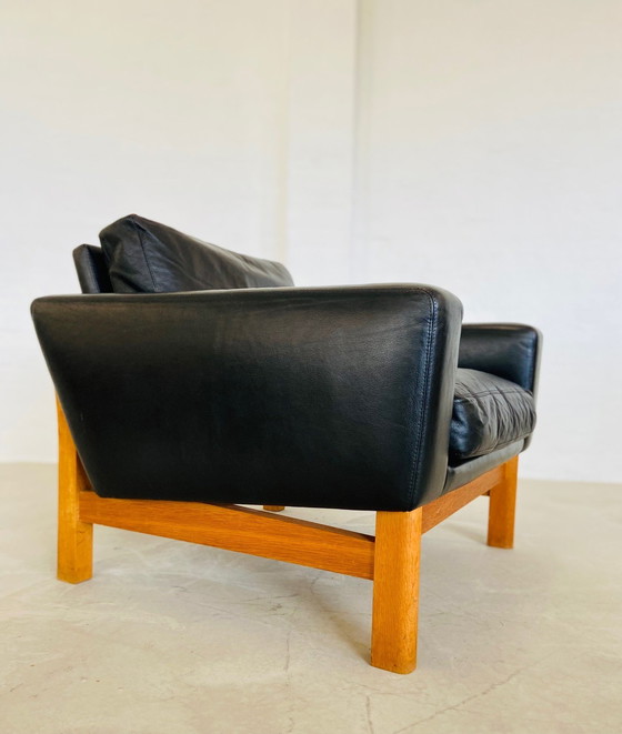 Image 1 of Vintage Mid Century Poul M. Volther Leer en Eiken Clubfauteuil 1960,S