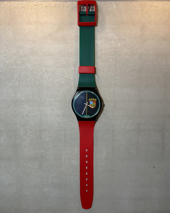 Image 1 of XL vintage wandklok - Swatch 1987