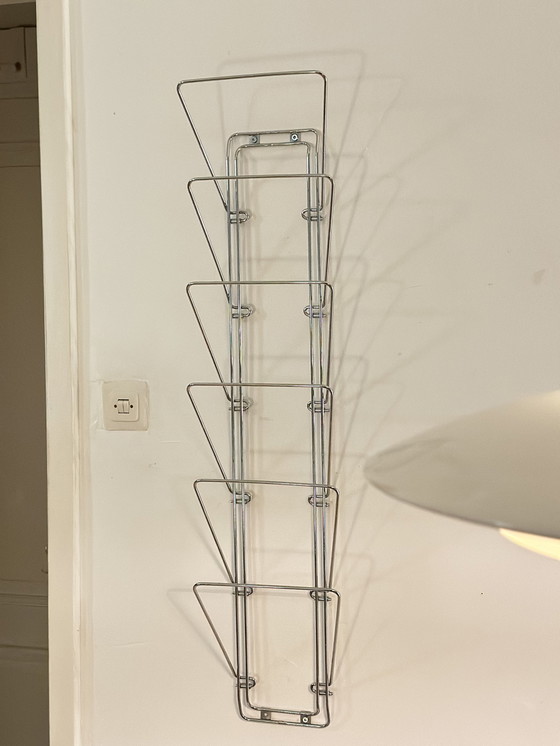 Image 1 of Vintage tijdschriftenrek van Chroom