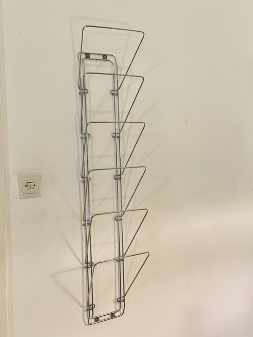 Vintage tijdschriftenrek van Chroom