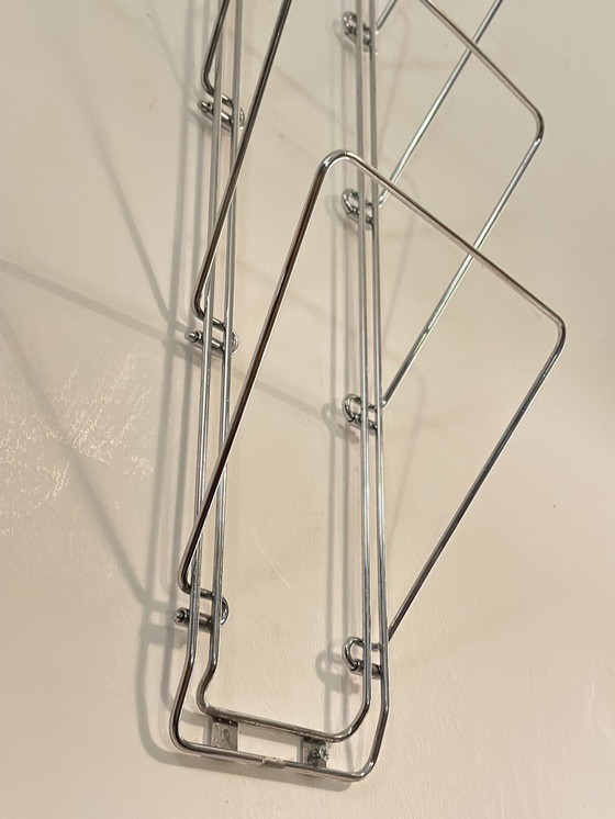 Image 1 of Vintage tijdschriftenrek van Chroom