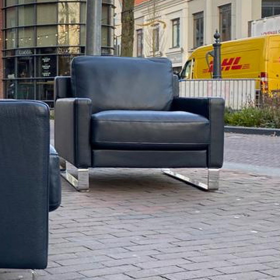 Image 1 of Rolf benz fauteuil blauw leer