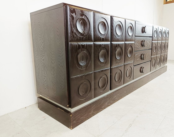 Image 1 of Vintage grafisch brutalistisch dressoir, jaren 1970