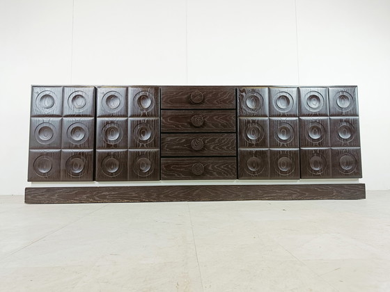 Image 1 of Vintage grafisch brutalistisch dressoir, jaren 1970