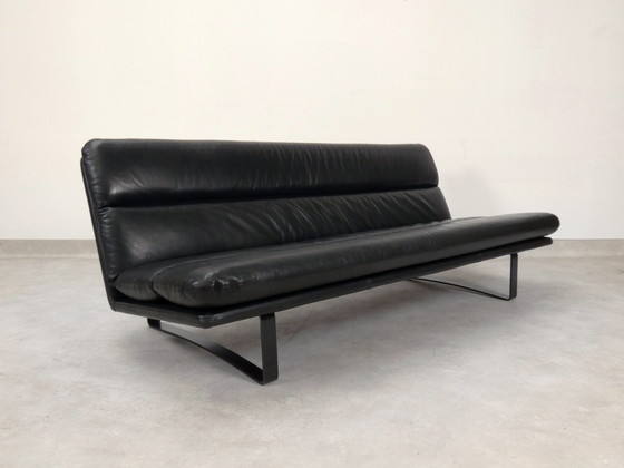 Image 1 of Artifort C683 - 3 seater sofa by Kho Liang in black leather