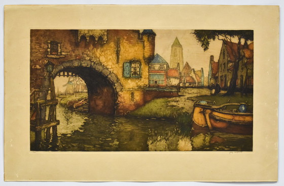 Image 1 of Alfred van Neste (1874-1969) - Stadsgezicht