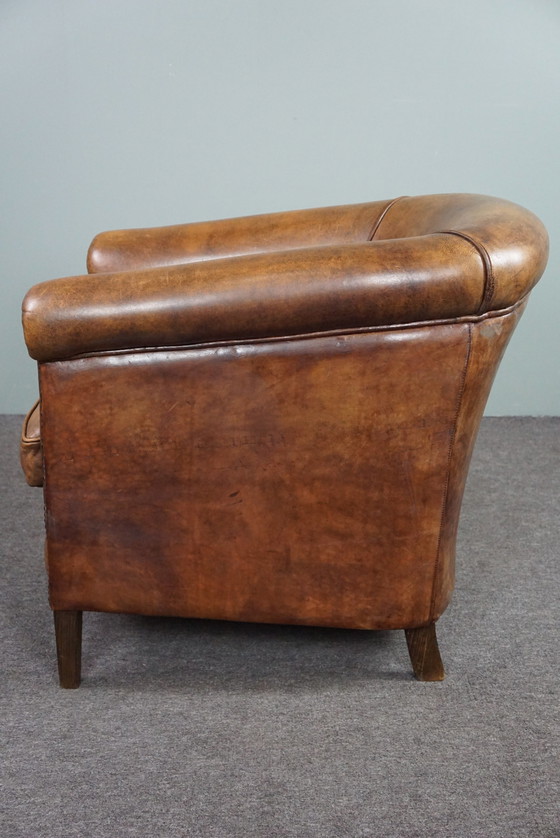 Image 1 of Mooie comfortabele schapenleren clubfauteuil