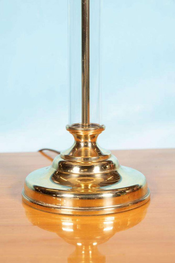 Image 1 of Vintage regency tafellamp messing, jaren 60/70 boho lamp