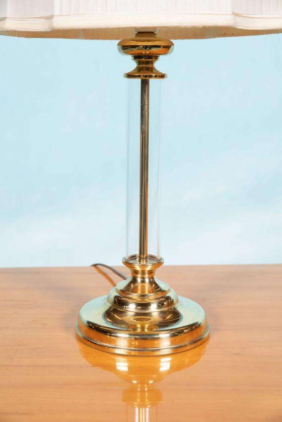 Image 1 of Vintage regency tafellamp messing, jaren 60/70 boho lamp