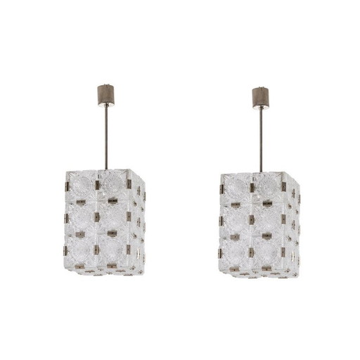 Vintage hanglamp in glas van Kamenicky Senov, 1970